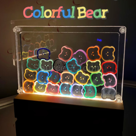 Customization Creative Bear Rocking Acrylic Night Light Promotional Products