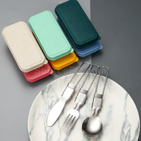 Customization 304 stainless steel folding tableware set Promotional Products