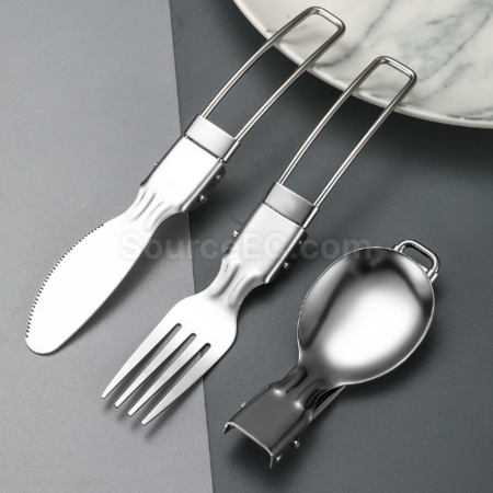 Customization 304 stainless steel folding tableware set Promotional Products