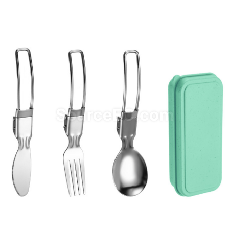Customization 304 stainless steel folding tableware set Promotional Products