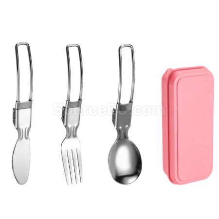Customization 304 stainless steel folding tableware set Promotional Products