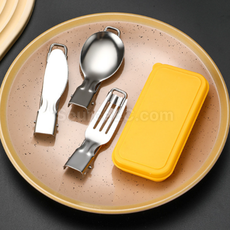 Customization 304 stainless steel folding tableware set Promotional Products