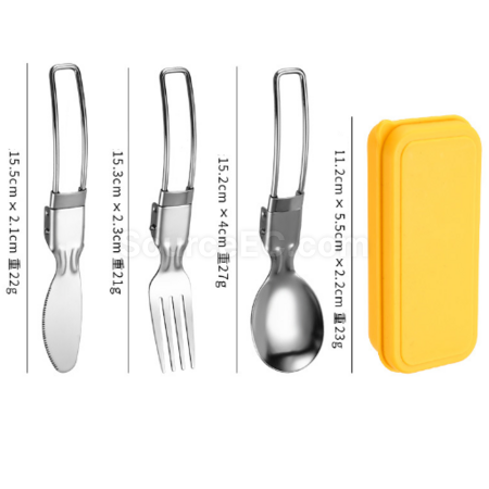 Customization 304 stainless steel folding tableware set Promotional Products