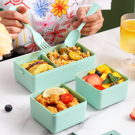 Customization Double-layer lunch box (with tableware) Promotional Products