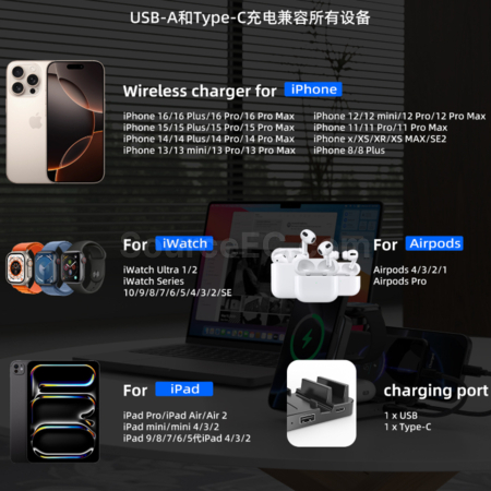 Customization Magnetic Wireless 5-in-1 Multifunctional Folding Phone Holder Promotional Products