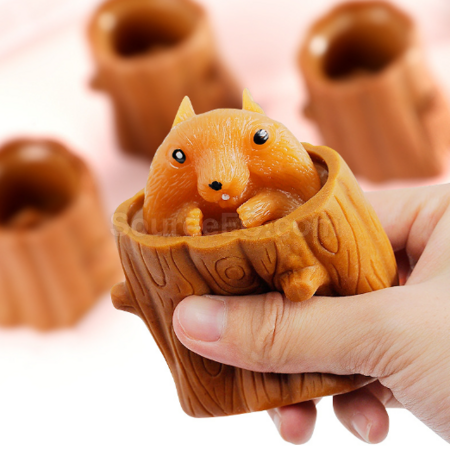 Customization Squirrel Cup Stress-Relief Squishy and Stretchable Toy Promotional Products