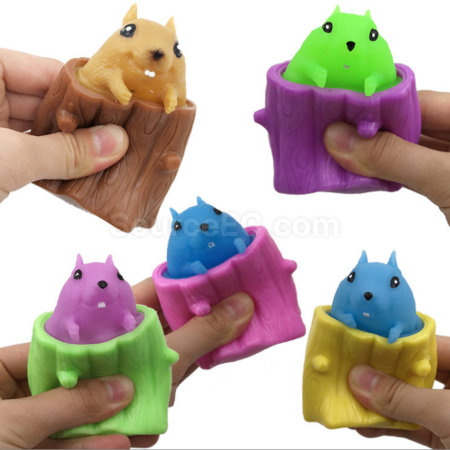 Customization Squirrel Cup Stress-Relief Squishy and Stretchable Toy Promotional Products