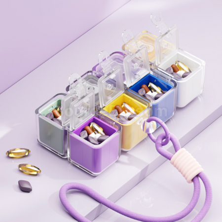 Customization Rubik's Cube Medicine Box with Lanyard Promotional Products