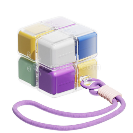 Customization Rubik's Cube Medicine Box with Lanyard Promotional Products