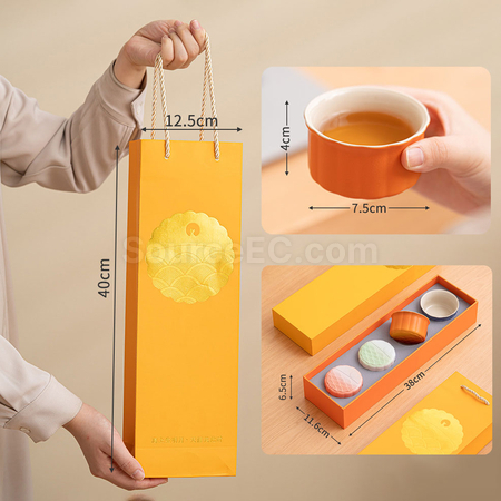 Customization Mooncake-shaped Tea Cup Set Promotional Products