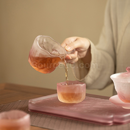 Customization Japanese Style gGazed Purple Frosted Tea Set Promotional Products