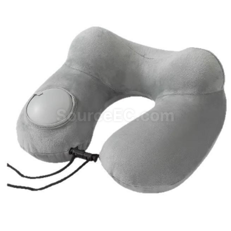 Pressurised inflatable U-shaped neck pillow