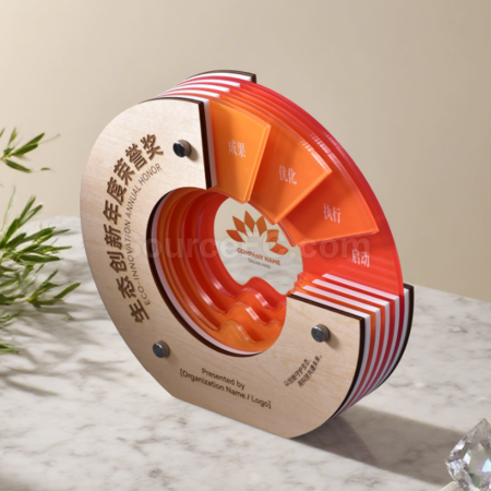 Customization Solid Wood Acrylic Trophy Promotional Products