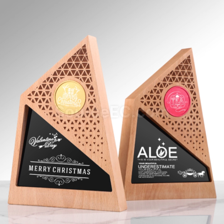 Customization Solid Wood Crystal Creative Commemorative Trophy Promotional Products