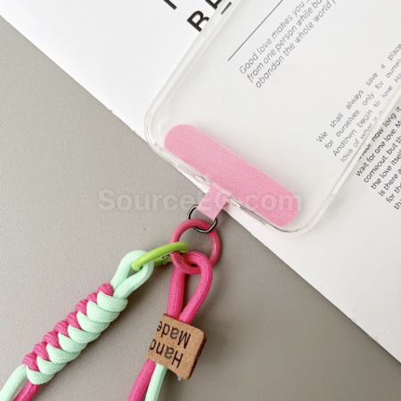Customization Contrast color woven mobile phone lanyard keychain Promotional Products