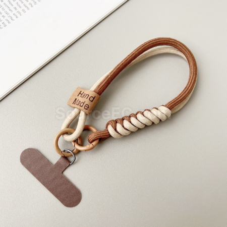 Customization Contrast color woven mobile phone lanyard keychain Promotional Products
