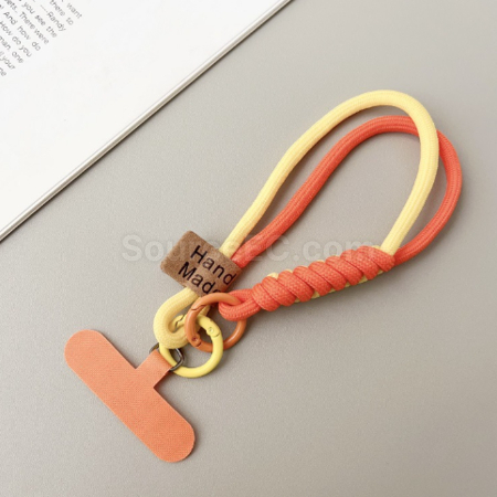 Customization Contrast color woven mobile phone lanyard keychain Promotional Products