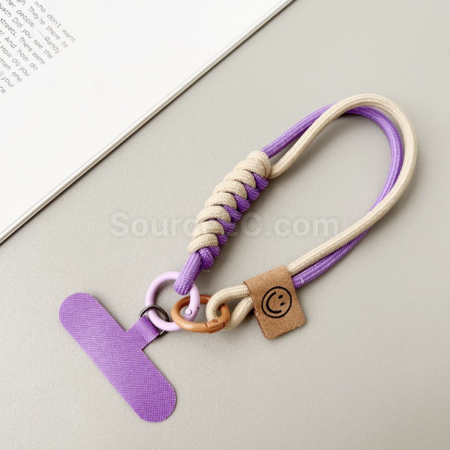 Customization Contrast color woven mobile phone lanyard keychain Promotional Products