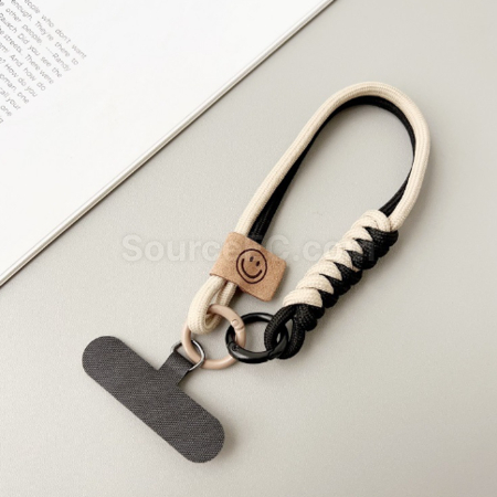 Customization Contrast color woven mobile phone lanyard keychain Promotional Products