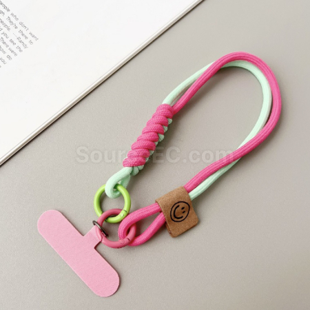 Customization Contrast color woven mobile phone lanyard keychain Promotional Products