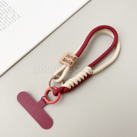 Customization Contrast color woven mobile phone lanyard keychain Promotional Products