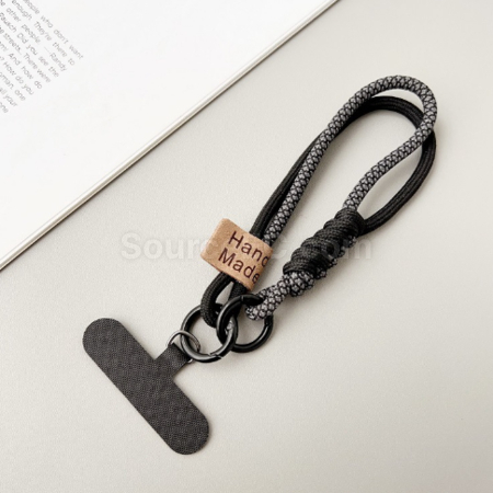 Customization Contrast color woven mobile phone lanyard keychain Promotional Products