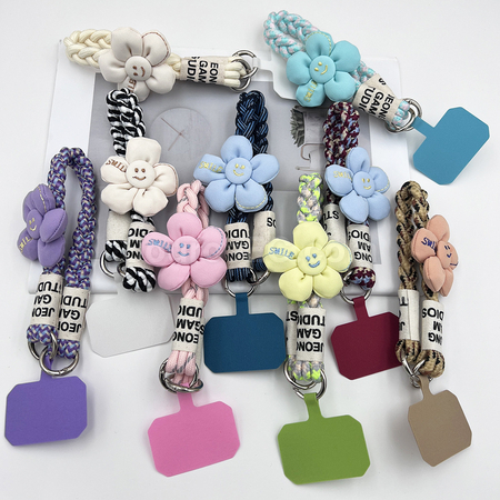 Customization Flower Contrasting Color Mobile Phone Lanyard Promotional Products