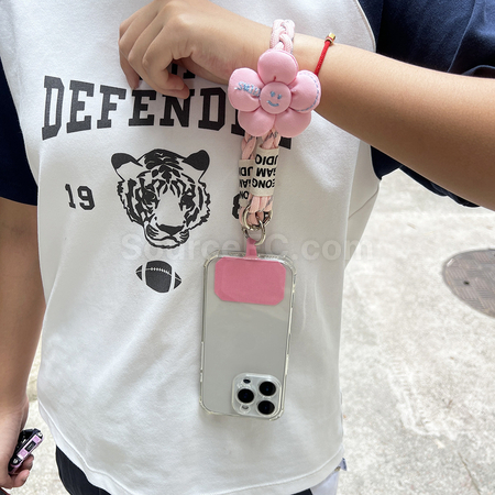 Customization Flower Contrasting Color Mobile Phone Lanyard Promotional Products
