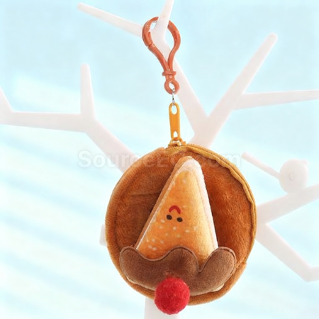 Customization Plush hamburger coin purse pendant keychain Promotional Products