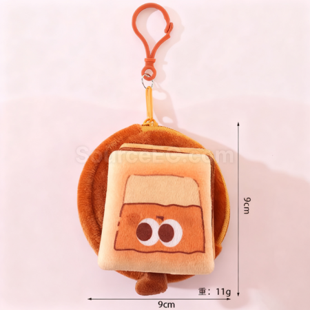 Customization Plush hamburger coin purse pendant keychain Promotional Products