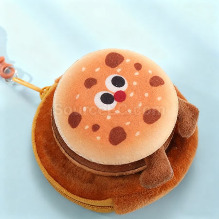 Customization Plush hamburger coin purse pendant keychain Promotional Products