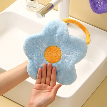 Customization Coral fleece embroidered flower-shaped towel Promotional Products