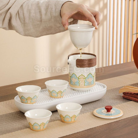 Customization Portable Travel Ceramic Tea Set Promotional Products