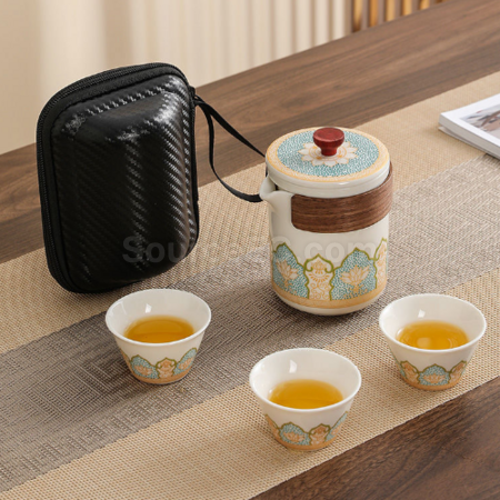 Customization Portable Travel Ceramic Tea Set Promotional Products