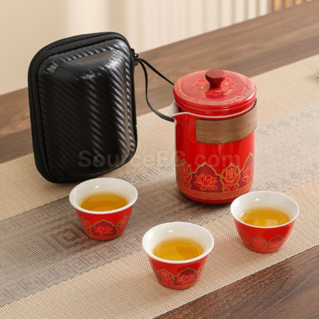 Customization Portable Travel Ceramic Tea Set Promotional Products