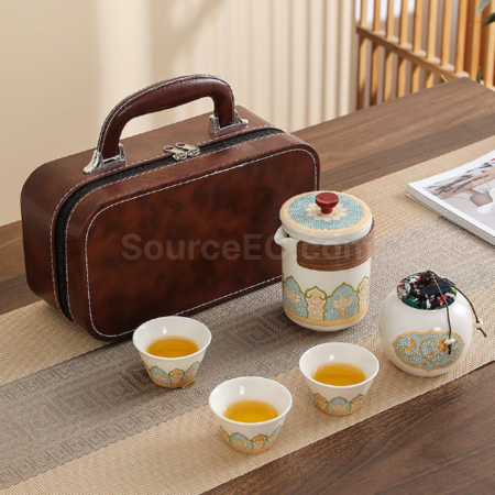 Customization Portable Travel Ceramic Tea Set Promotional Products