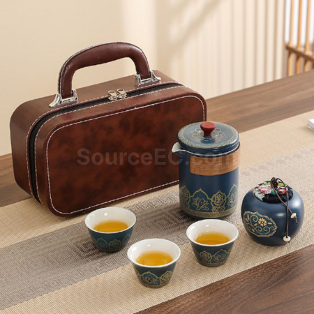 Customization Portable Travel Ceramic Tea Set Promotional Products