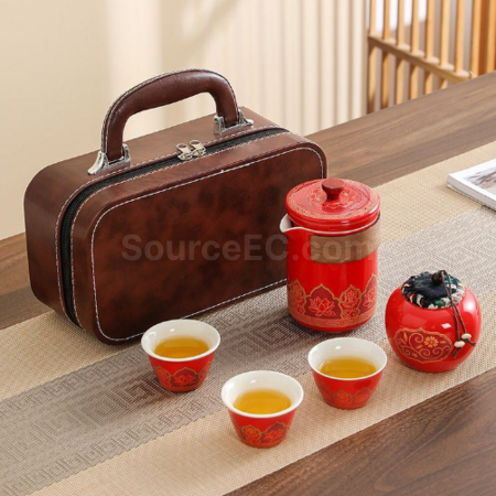 Customization Portable Travel Ceramic Tea Set Promotional Products