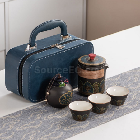 Customization Portable Travel Ceramic Tea Set Promotional Products