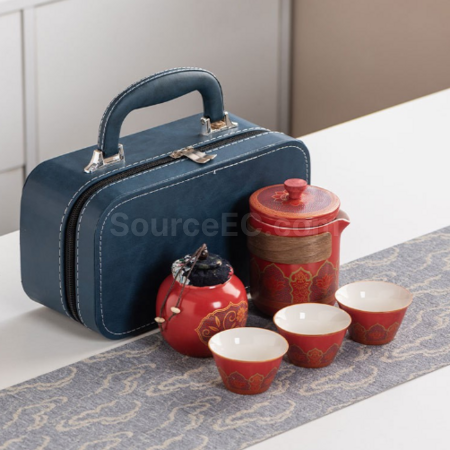 Customization Portable Travel Ceramic Tea Set Promotional Products