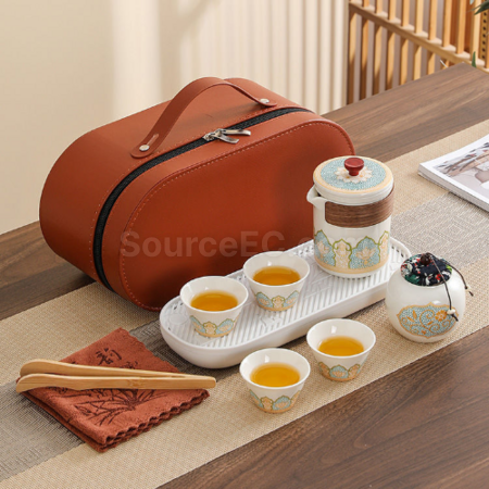 Customization Portable Travel Ceramic Tea Set Promotional Products
