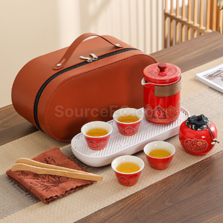 Customization Portable Travel Ceramic Tea Set Promotional Products