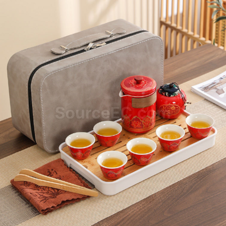 Customization Portable Travel Ceramic Tea Set Promotional Products