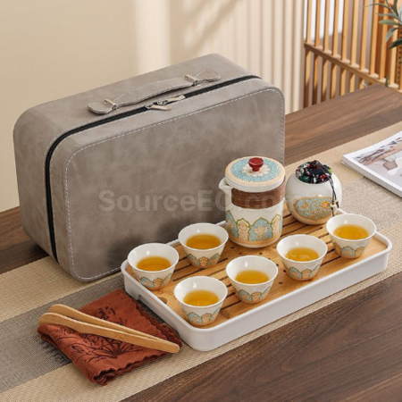 Customization Portable Travel Ceramic Tea Set Promotional Products