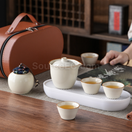 Customization Ru Kiln Travel Tea Set Promotional Products