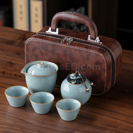 Customization Ru Kiln Travel Tea Set Promotional Products