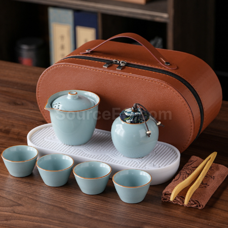 Customization Ru Kiln Travel Tea Set Promotional Products