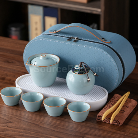 Customization Ru Kiln Travel Tea Set Promotional Products