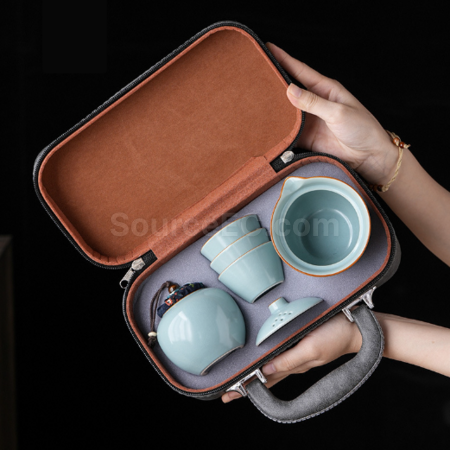 Customization Ru Kiln Travel Tea Set Promotional Products