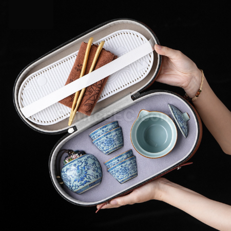 Customization Ru Kiln Travel Tea Set Promotional Products